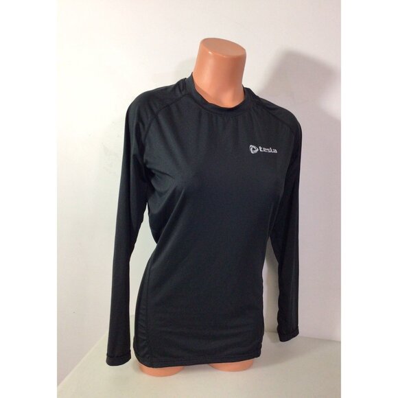 Tesla Long Sleeve Top Black Base Layer Womens Large - Picture 1 of 5